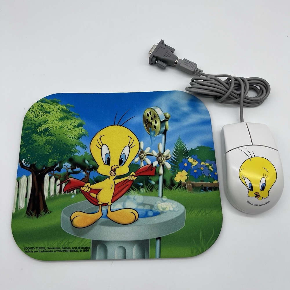 Looney Tunes Tweety, Mouse + Mousepad PC Vintage OPEN‎ BOX (NO USB!)